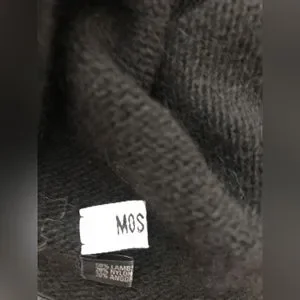 Moschino black cashmere and leather hat with red trip & accent button. Worn once Moschino | Accessories | Moschino Black Cashmere And Leather  main image 4